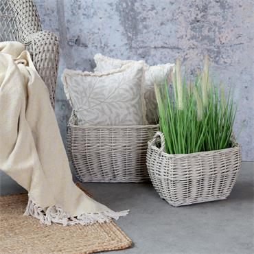 CURVED FRENCH BASKET WITH HANDLES LARGE