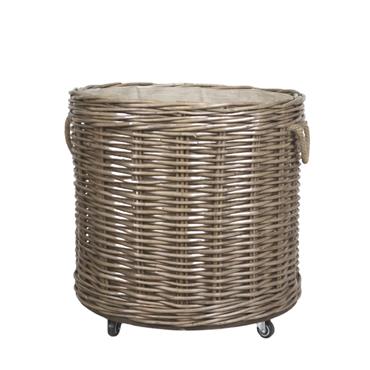 ROUND FRENCH BASKET WITH WHEELS large