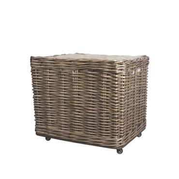 SQUARE FRENCH BASKET WITH WHEELS LARGE