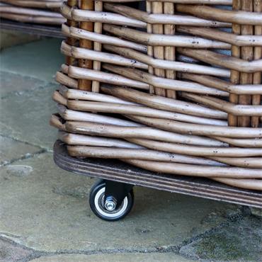 SQUARE FRENCH BASKET WITH WHEELS MEDIUM