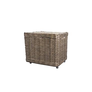 SQUARE FRENCH BASKET WITH WHEELS SMALL