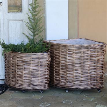 CORNER FRENCH BASKET WITH WHEELS SMALL