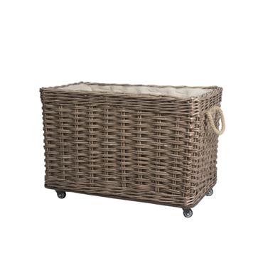 RECTANGLE FRENCH BASKET WITH WHEELS LARGE
