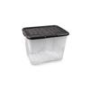 10L  CURVED STORAGE BOX CLEAR WITH BLACK LID