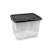 24L  CURVED STORAGE BOX CLEAR WITH BLACK LID