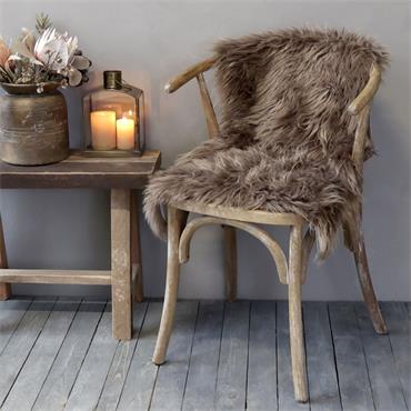 FAUX FUR MOCCA THROW