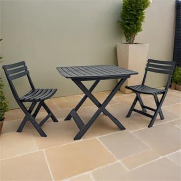 FOLDABLE ANTHRACITE BISTRO SET
