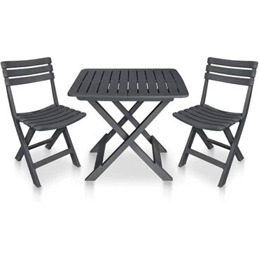 FOLDABLE ANTHRACITE BISTRO SET