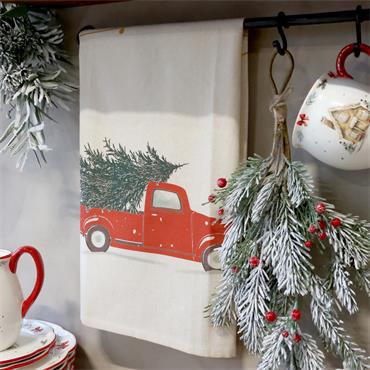 CHRISTMAS CAR TEA TOWEL