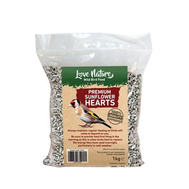 LOVE NATURE 1KG SUNFLOWER HEARTS BAG