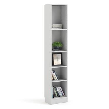 BASIC BOOKCASE 4 SHELVES WHITE W406xH2032mm