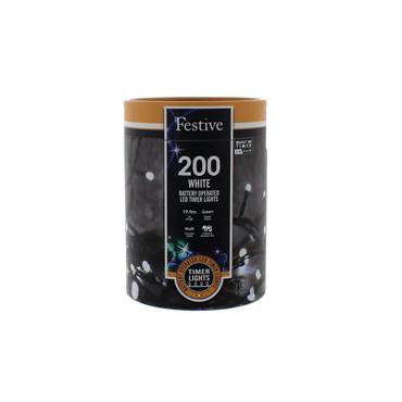 200 BO LED TIMER STRING LIGHTS WHITE