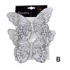 BUTTTERFLY CLIP FABRIC GLITTER 12CM