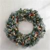 60CM FROSTED LED WREATH WITH BAUBLES