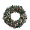 60CM FROSTED LED WREATH WITH BAUBLES
