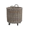LARGE ROUND KUBU BASKET WITH WHEELS