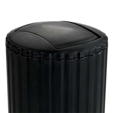 MINAS SWING BIN 3LTR BLACK RIBBED
