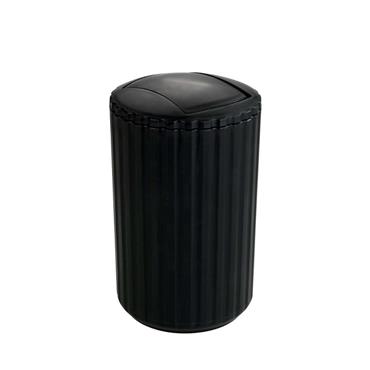 MINAS SWING BIN 3LTR BLACK RIBBED
