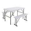 FOLDING TABLE WITH 2 BENCHES WHITE
