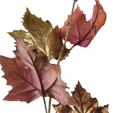 METALLIC CHAMPAGNE LEAF STEM 90CM