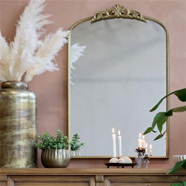 MIRROR WITH DECOR BRASS