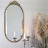 ANTIQUE BRASS MIRROR WITH PEARL EDGE H98CM