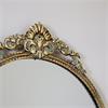 ANTIQUE BRASS MIRROR WITH PEARL EDGE H98CM