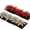 GOLD OR RED POINSETTIA ON CLIP