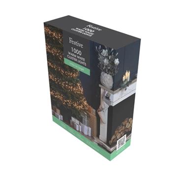 1000 CLUSTER LIGHTS WARM WHITE LIGHT