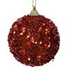 BEADED BAUBLE RED 8CM