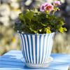 MIRIAM POT BLUE STRIPE 22CM