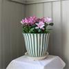 MIRIAM POT DARK GREEN STRIPE 22CM