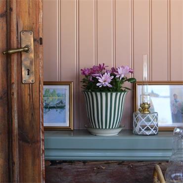 MIRIAM POT DARK GREEN STRIPE 22CM