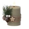 GREEN NORDIC LED WICK CANDLE 13CM
