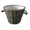 WICKER BASKET ROUND GREY GLOSS