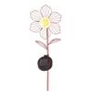 SOLAR METAL FLOWER GARDEN STAKE PINK