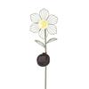 SOLAR METAL FLOWER GARDEN STAKE GREEN
