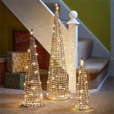 GLITTERTWIST GOLD TREE SET OF 3