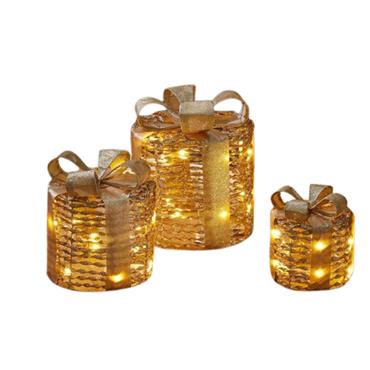GLITTERTWIST GIFT BOXES SET OF 3 GOLD
