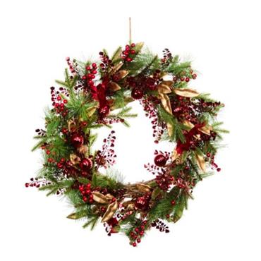 RUBY VELVET WREATH 60CM
