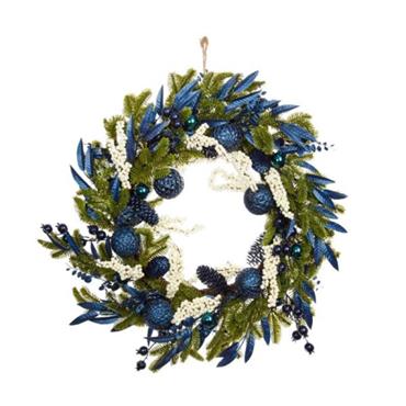SAPPHIRE SNOW WREATH 60CM
