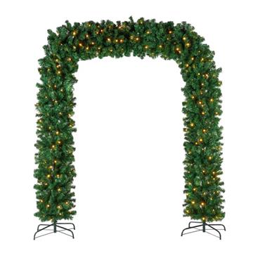 PRE LIT DOUBLE ARCH 600 WARM WHITE LIGHTS