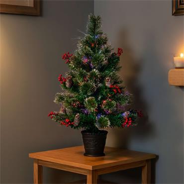 FIBRE OPTIC SNOW TIPPED XMAS TREE 80CM