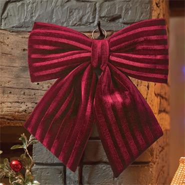 22CM LUXURY VELVET BOW BURGUNDY