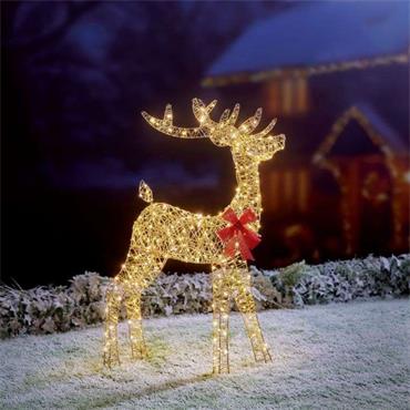 1MTR LIT GOLDEN ELEGANCE STANDING DEER