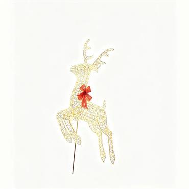 1MTR LIT GOLDEN ELEGANCE JUMPING REINDEER