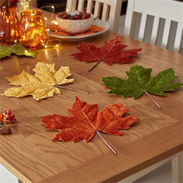 FAUX AUTUMN LEAVES 4PK