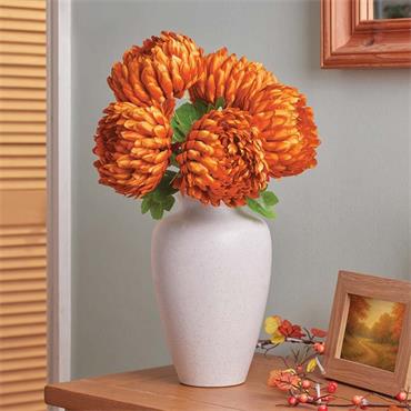 AMBER FAUX MUMS BUNCH