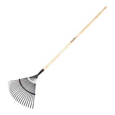 FLAT PRONGS LAWN RAKE WITH HANDLE