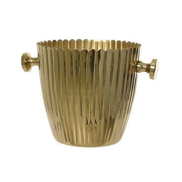 WINE COOLER ALUMINIUM GOLD 23X23X21CM